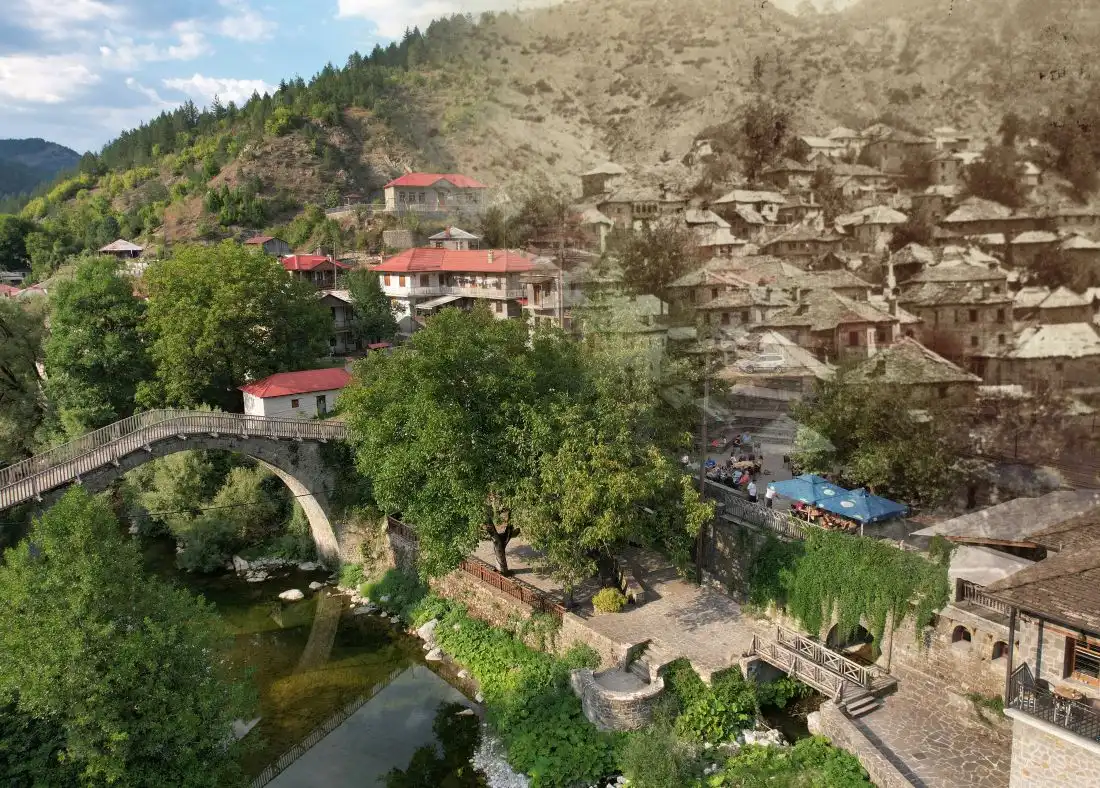 Vovousa / Băiasa: A Village with a Traditional Stone Arched Bridge