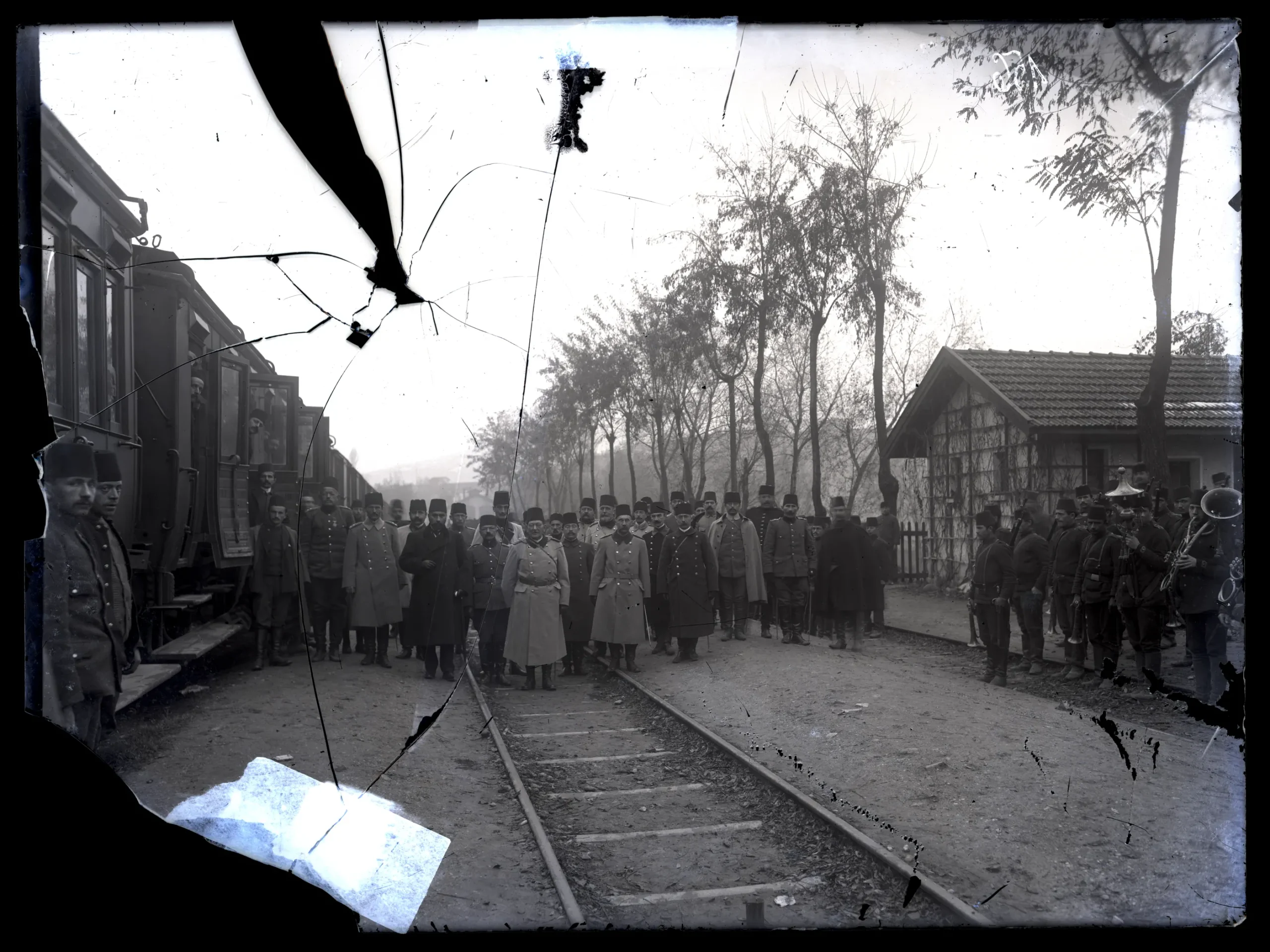 Bitola station, the brass band and the delegation